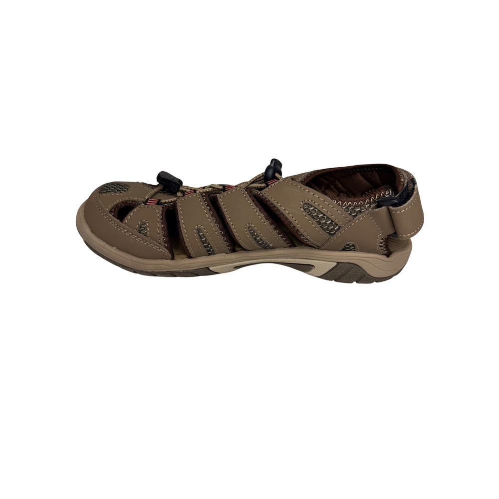 Eddie Bauer Blakely Brown Leather Mesh Bungee Hiking Sandals Shoes Women Size 7